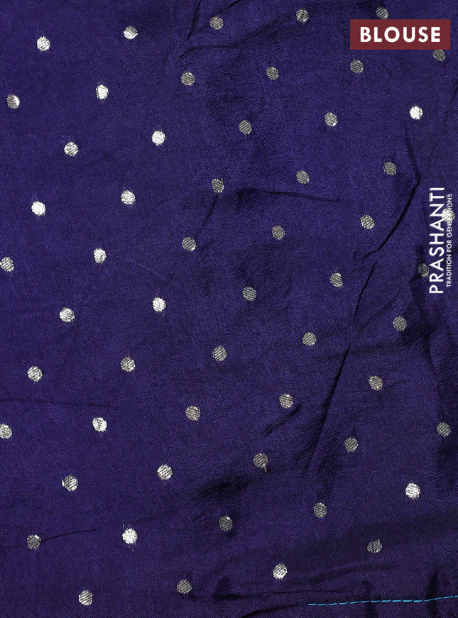 Banarasi silk saree teal blue and navy blue with zari woven brids buttas and zari woven border