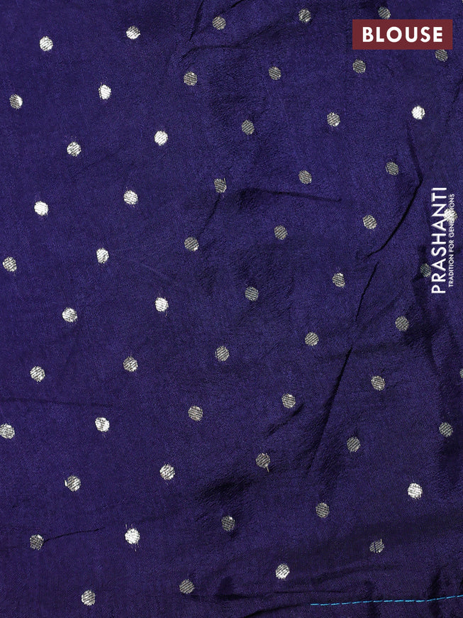 Banarasi silk saree teal blue and navy blue with zari woven brids buttas and zari woven border