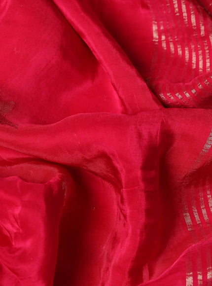 Banarasi silk saree pink and orange with zari woven brids buttas and zari woven border