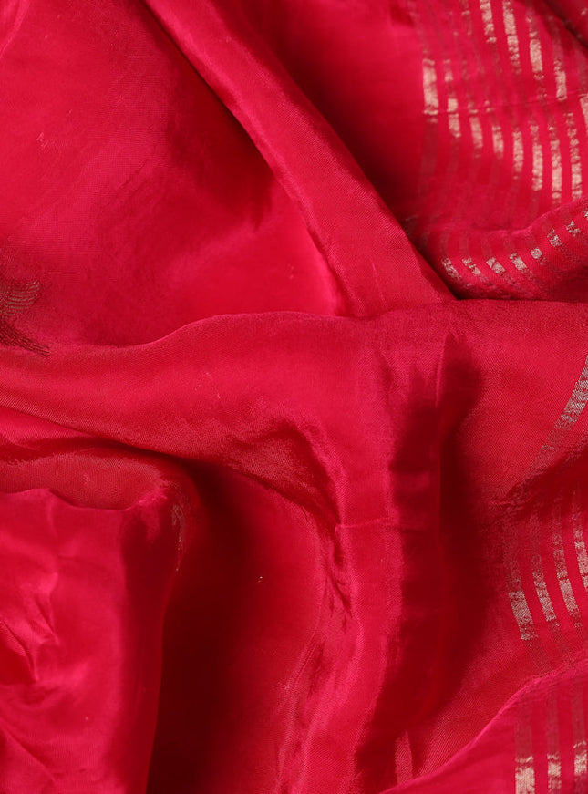 Banarasi silk saree pink and orange with zari woven brids buttas and zari woven border