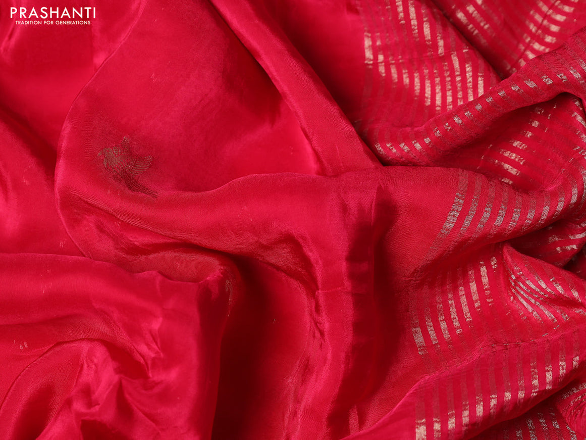 Banarasi silk saree pink and orange with zari woven brids buttas and zari woven border