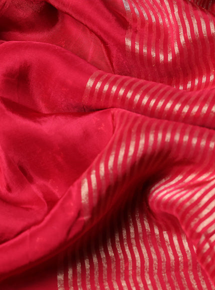 Banarasi silk saree red and green with zari woven brids buttas and zari woven border