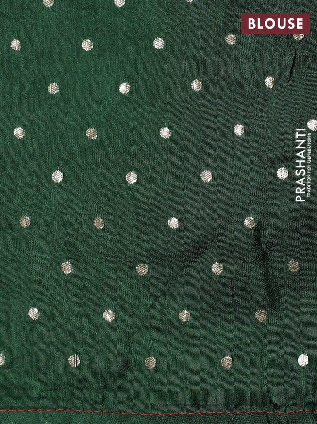 Banarasi silk saree red and green with zari woven brids buttas and zari woven border