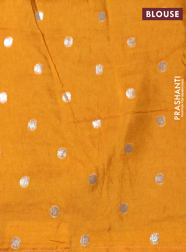 Banarasi silk saree wine shade and yellow with zari woven brids buttas and zari woven border