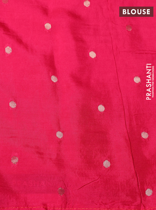 Banarasi silk saree orange and pink with zari woven brids buttas and zari woven border