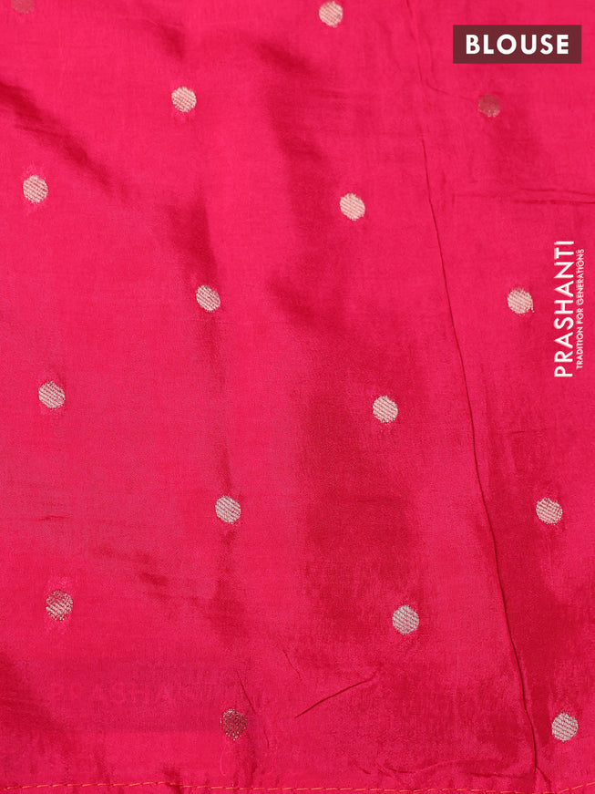 Banarasi silk saree orange and pink with zari woven brids buttas and zari woven border