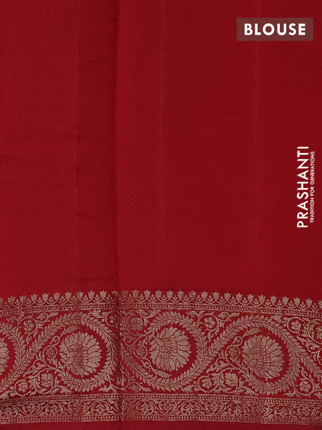 Chiniya silk saree green and maroon with thread & zari woven buttas and woven border