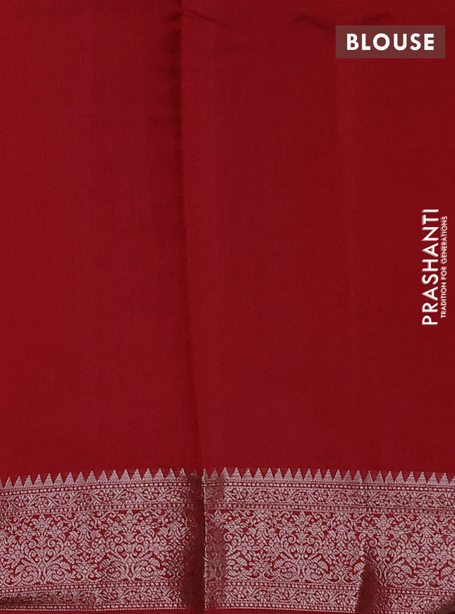 Chiniya silk saree green and maroon with thread & zari woven buttas and woven border