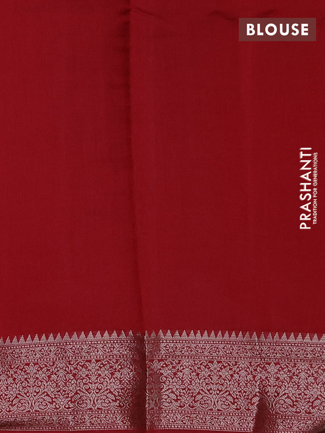 Chiniya silk saree green and maroon with thread & zari woven buttas and woven border