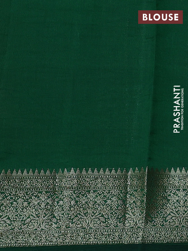 Chiniya silk saree maroon and green with thread & zari woven buttas and woven border