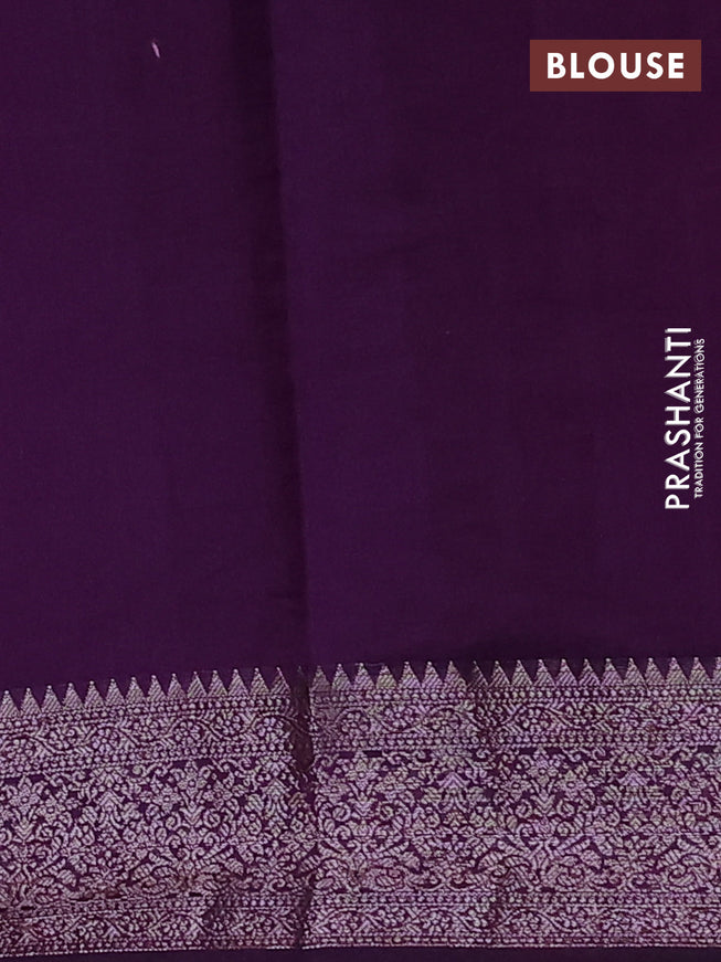 Chiniya silk saree dark pink and purple with thread & zari woven buttas and woven border