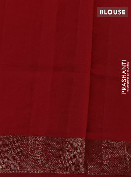 Chiniya silk saree peacock blue and maroon with thread & zari woven buttas and woven border