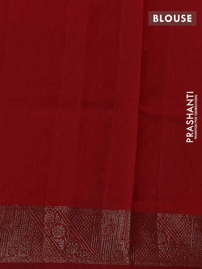 Chiniya silk saree peacock blue and maroon with thread & zari woven buttas and woven border