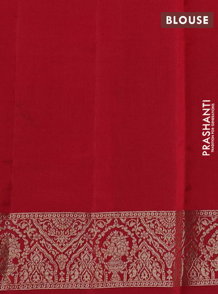 Chiniya silk saree peacock blue and maroon with allover thread & zari weaves and woven border