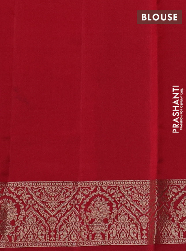 Chiniya silk saree peacock blue and maroon with allover thread & zari weaves and woven border