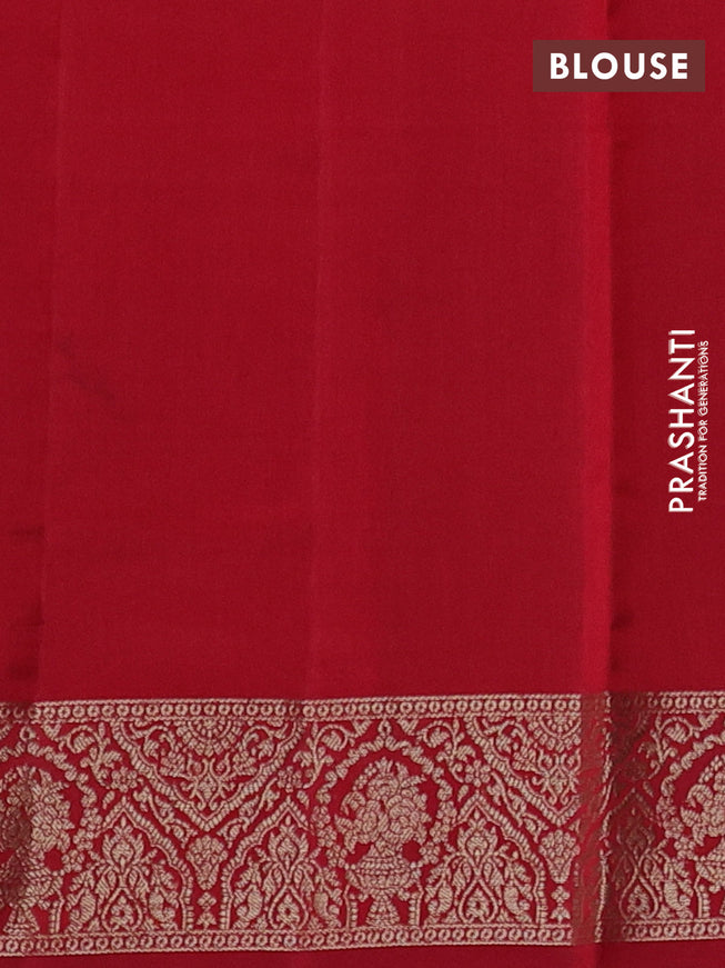 Chiniya silk saree peacock blue and maroon with allover thread & zari weaves and woven border