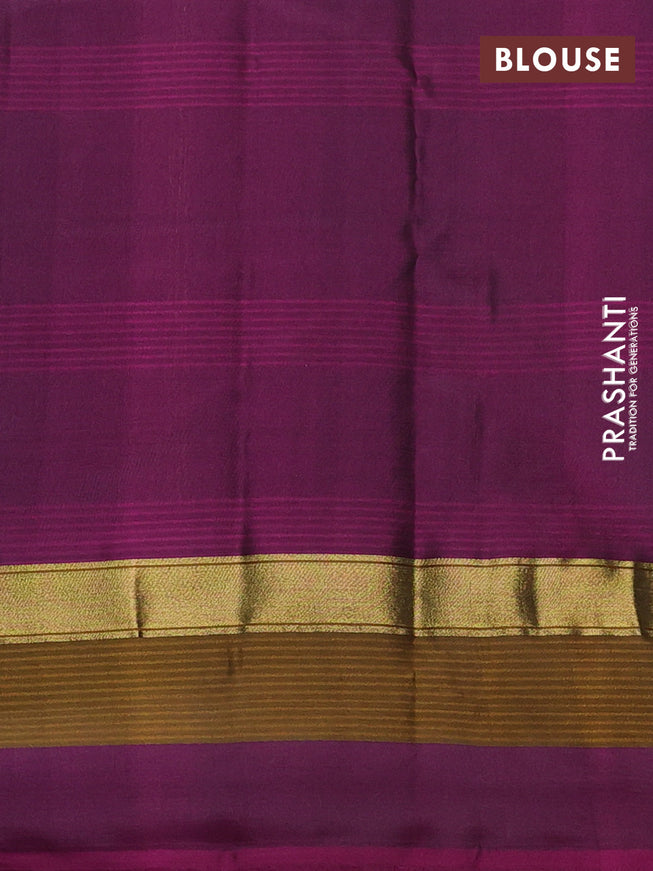 Chiniya silk saree blue and maroon with thread & zari woven buttas and woven border