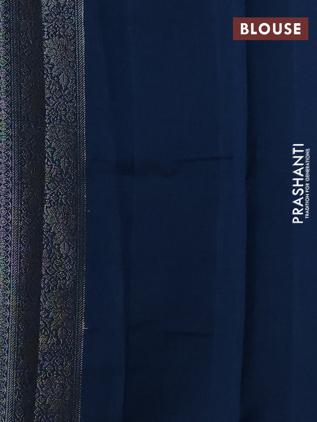 Chiniya silk saree teal shade and peacock blue with thread & zari woven buttas and woven border