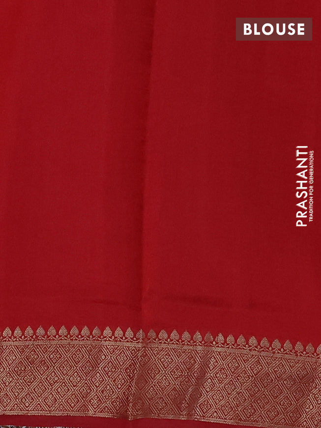 Chiniya silk saree peacock blue and maroon with thread & zari woven floral buttas and woven border