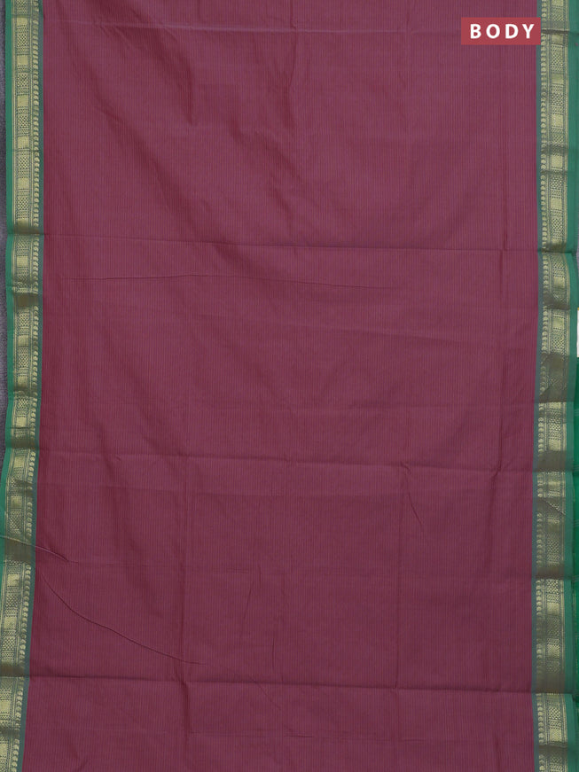 10 Yards poly cotton saree pastel pink and dual shade of green with allover stripe pattern and zari woven border