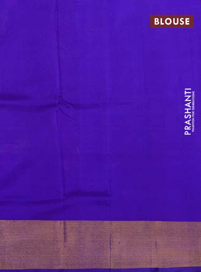 Pure uppada silk saree dual shade of pinkish green and purple with zari woven jamdhani design buttas and zari woven border