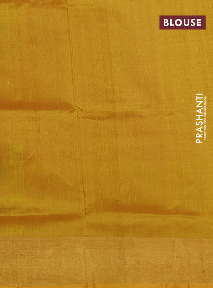 Pure uppada silk saree pink and dual shade of yellow with zari woven jamdhani design buttas and zari woven border