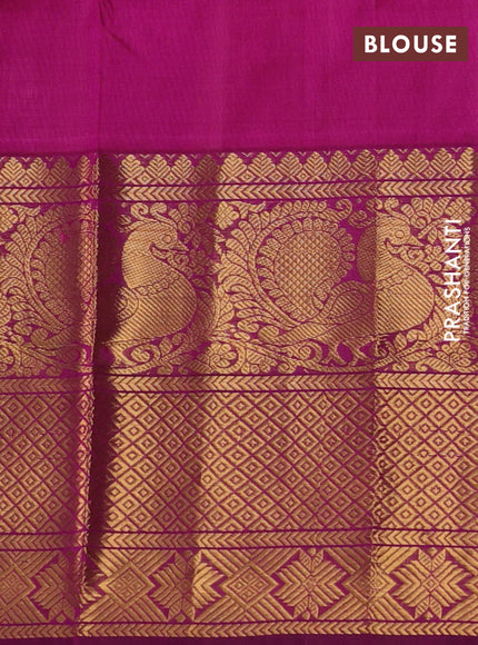 Pure uppada silk saree light pink and magenta pink with silver & gold zari woven buttas and long zari woven annam border