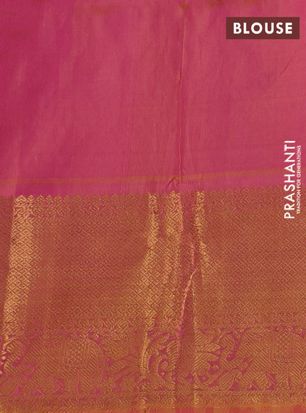 Pure uppada silk saree pink and dual shade of mustard with allover zari woven buttas and long zari woven border