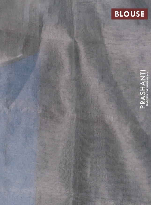 Pure uppada silk saree cs blue with silver zari woven coin buttas and silver zari woven border