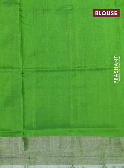 Pure uppada silk saree violet with silver zari woven coin buttas and silver zari woven border