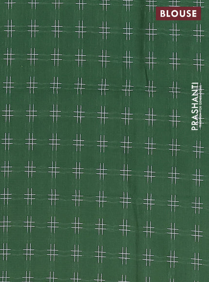 Chettinad cotton saree light green and green with thread woven buttas and thread woven butterfly border