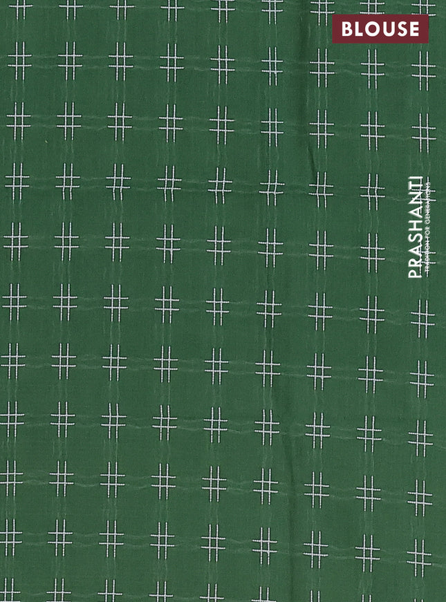 Chettinad cotton saree light green and green with thread woven buttas and thread woven butterfly border