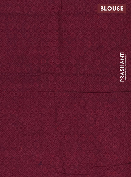 Chettinad cotton saree blue and dual shade of bluish maroon with plain body and long rettapet thread woven border