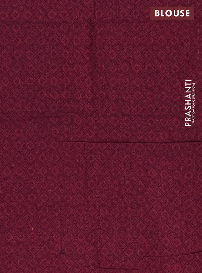 Chettinad cotton saree blue and dual shade of bluish maroon with plain body and long rettapet thread woven border