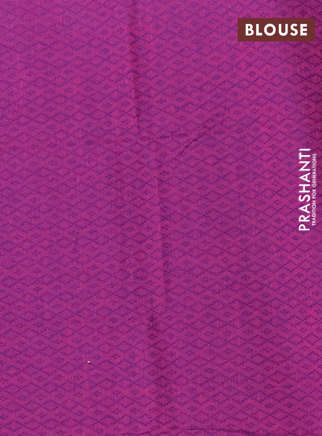 Chettinad cotton saree blue and purple with thread woven buttas and zari woven paisley border