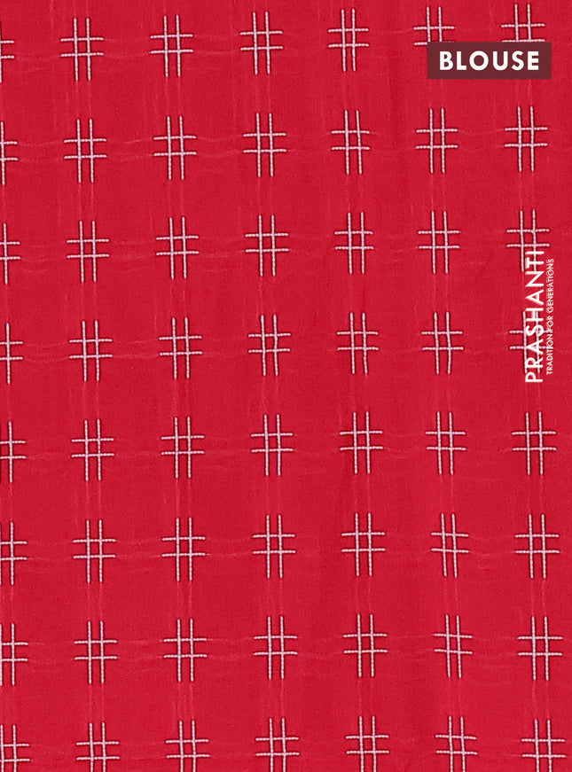 Chettinad cotton saree dark magenta pink and pink with plain body and zari woven border