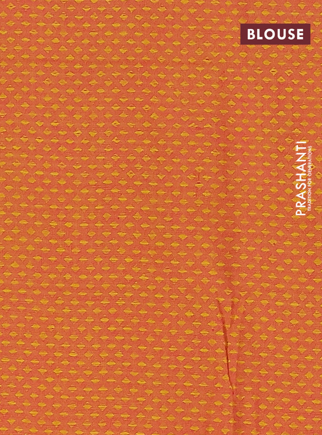 Chettinad cotton saree yellow and pink with thread woven buttas and thread woven zari simple border