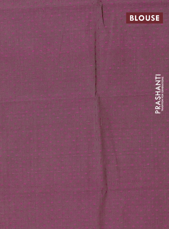 Chettinad cotton saree teal green and magenta pink with thread woven buttas and thread woven zari simple border