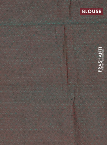 Chettinad cotton saree rustic orange and dual shade of green with thread woven buttas and thread woven border