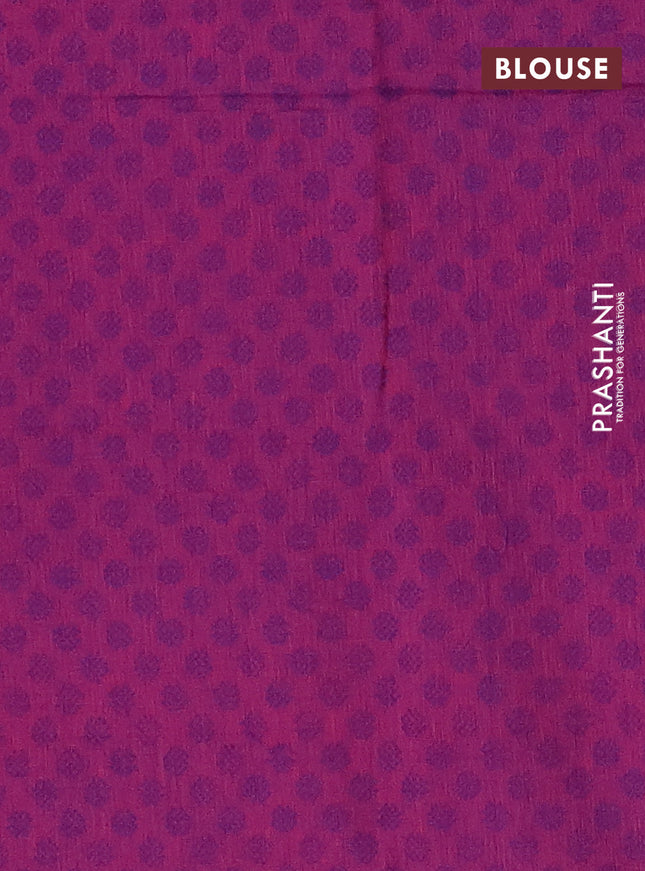 Chettinad cotton saree pink and dual shade of purple with thread woven buttas and thread woven border