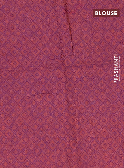 Chettinad cotton saree cs blue and maroon with thread woven buttas and zari woven border