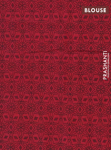 Chettinad cotton saree cs blue and maroon with thread woven buttas and zari woven border