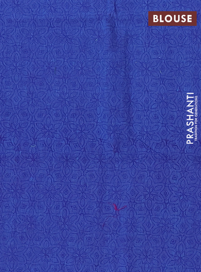 Chettinad cotton saree dual shade of green and blue with thread woven buttas and zari woven border