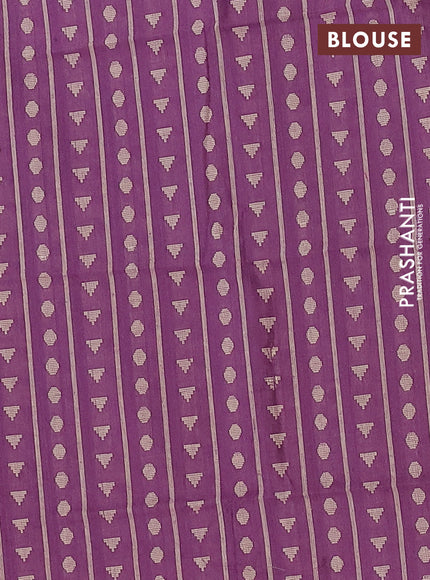 Chettinad cotton saree cs blue and maroon with thread woven buttas and zari woven border