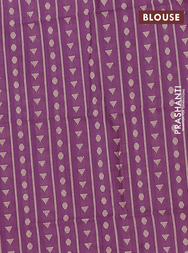 Chettinad cotton saree cs blue and maroon with thread woven buttas and zari woven border