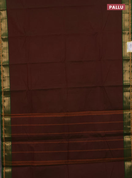 Chettinad cotton saree dual shade of manthulir green and green with plain body and zari woven border
