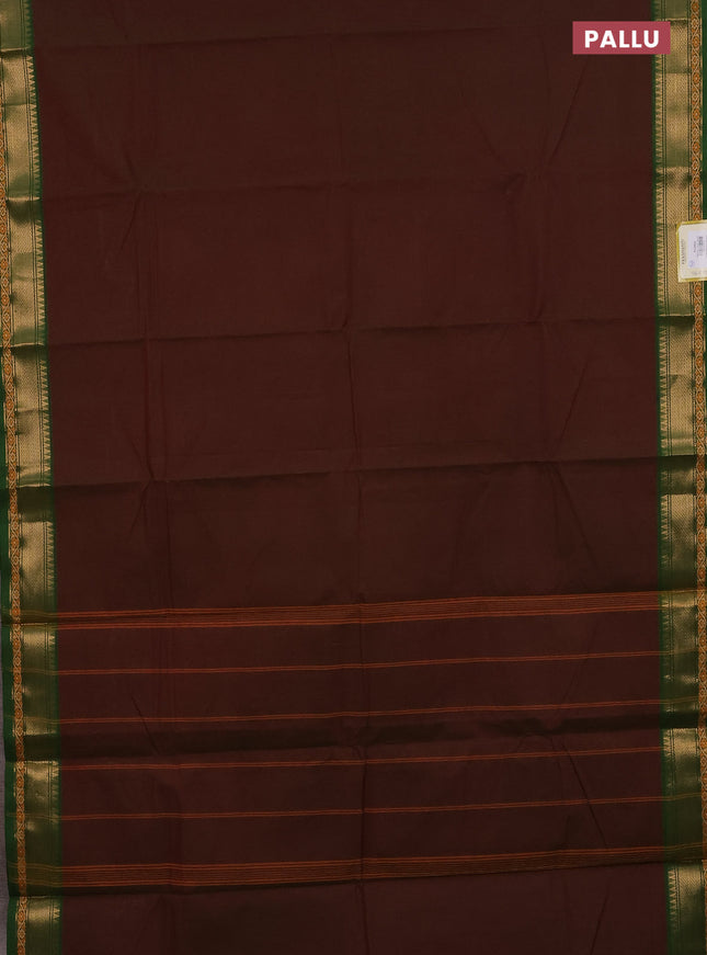 Chettinad cotton saree dual shade of manthulir green and green with plain body and zari woven border