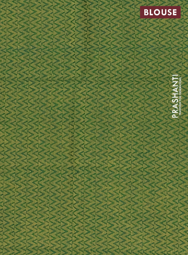 Chettinad cotton saree dual shade of manthulir green and green with plain body and zari woven border