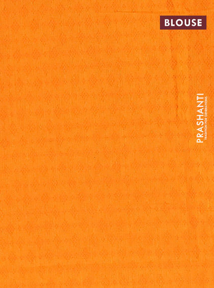 Chettinad cotton saree dual shade of magenta pink and orange with thread woven buttas and temple design thread woven simple border