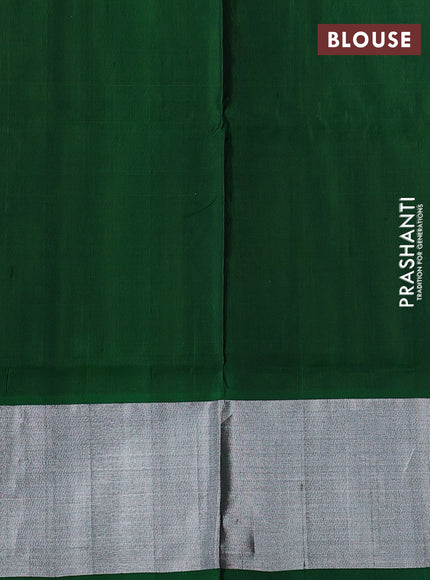 Venkatagiri silk saree light green and green with silver zari woven buttas and silver zari woven border